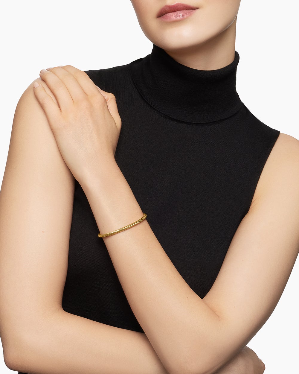 Bracelet Cable Flex en or jaune 18 carats, 4 mm femme