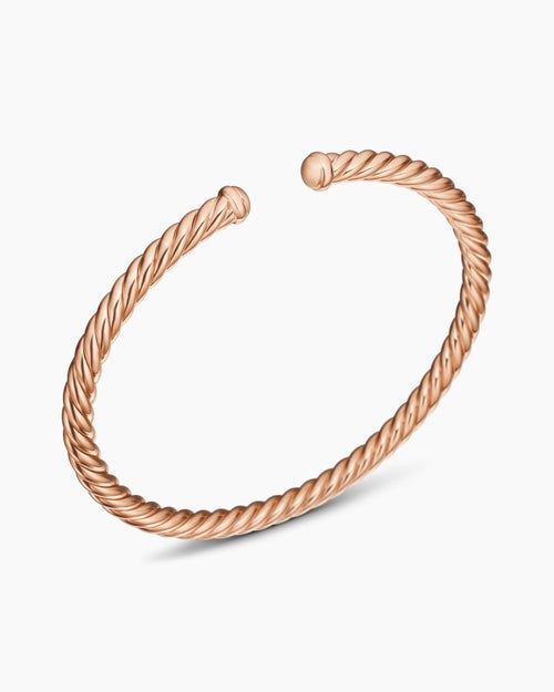 Womens Cable Flex® Bracelet in 18K Rose Gold, 4mm