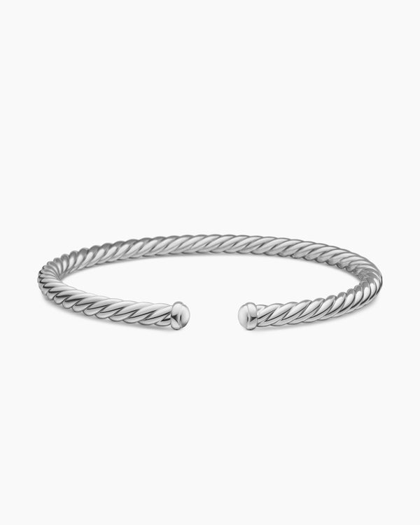 Cable Flex Bracelet in 18K White Gold, 4mm