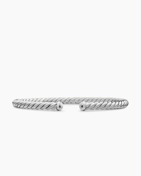 Cable Flex Bracelet in 18K White Gold, 4mm