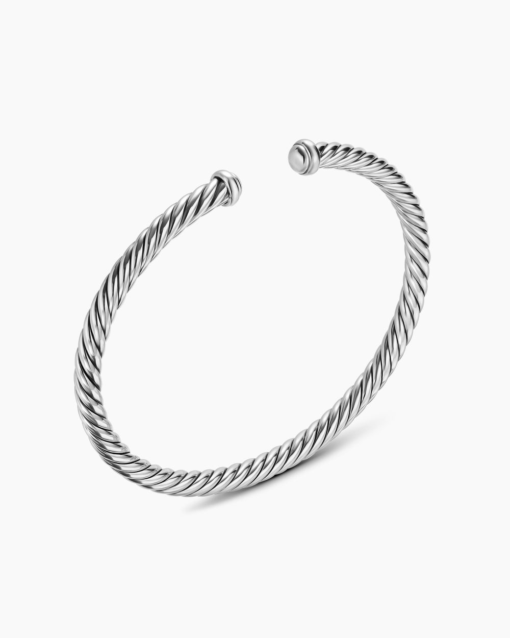 Womens Cable Flex Bracelet in Sterling Silver, 4mm