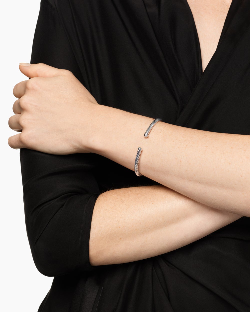 Womens Cable Flex Bracelet in Sterling Silver, 4mm