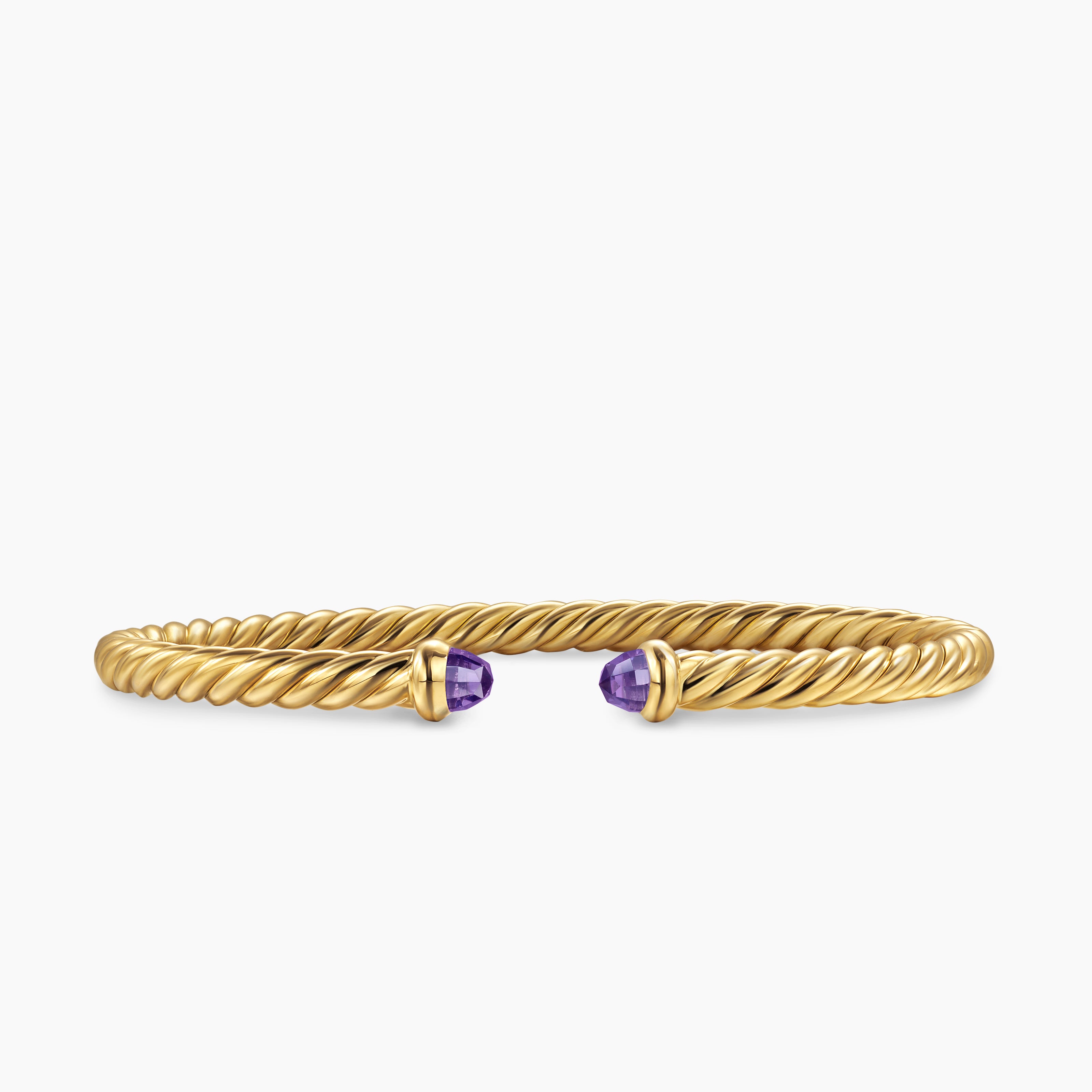 Womens Cablespira Flex Bracelet in 18K Yellow Gold, 4mm