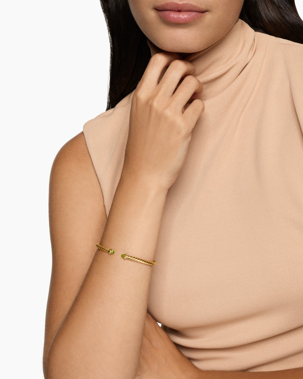 Womens Cablespira Flex Bracelet in 18K Yellow Gold, 4mm