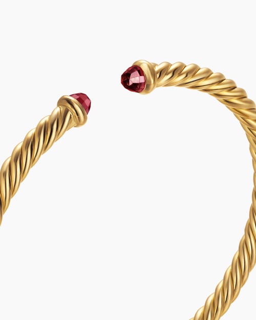 Womens Cablespira Flex Bracelet in 18K Yellow Gold, 4mm