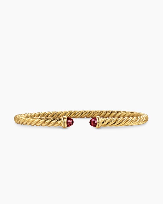 Cablespira® Flex Bracelet in 18K Yellow Gold with Rhodolite Garnet, 4mm