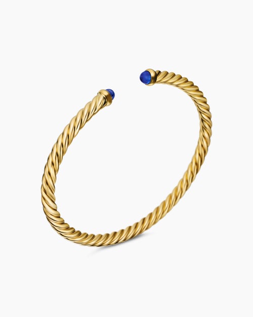 Womens Cablespira Flex Bracelet in 18K Yellow Gold, 4mm