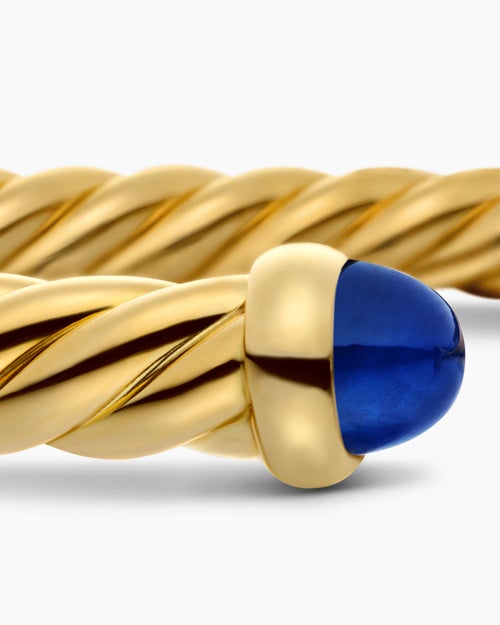 Womens Cablespira Flex Bracelet in 18K Yellow Gold, 4mm