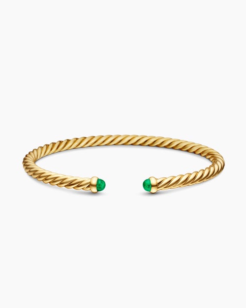 Womens Cablespira Flex Bracelet in 18K Yellow Gold, 4mm