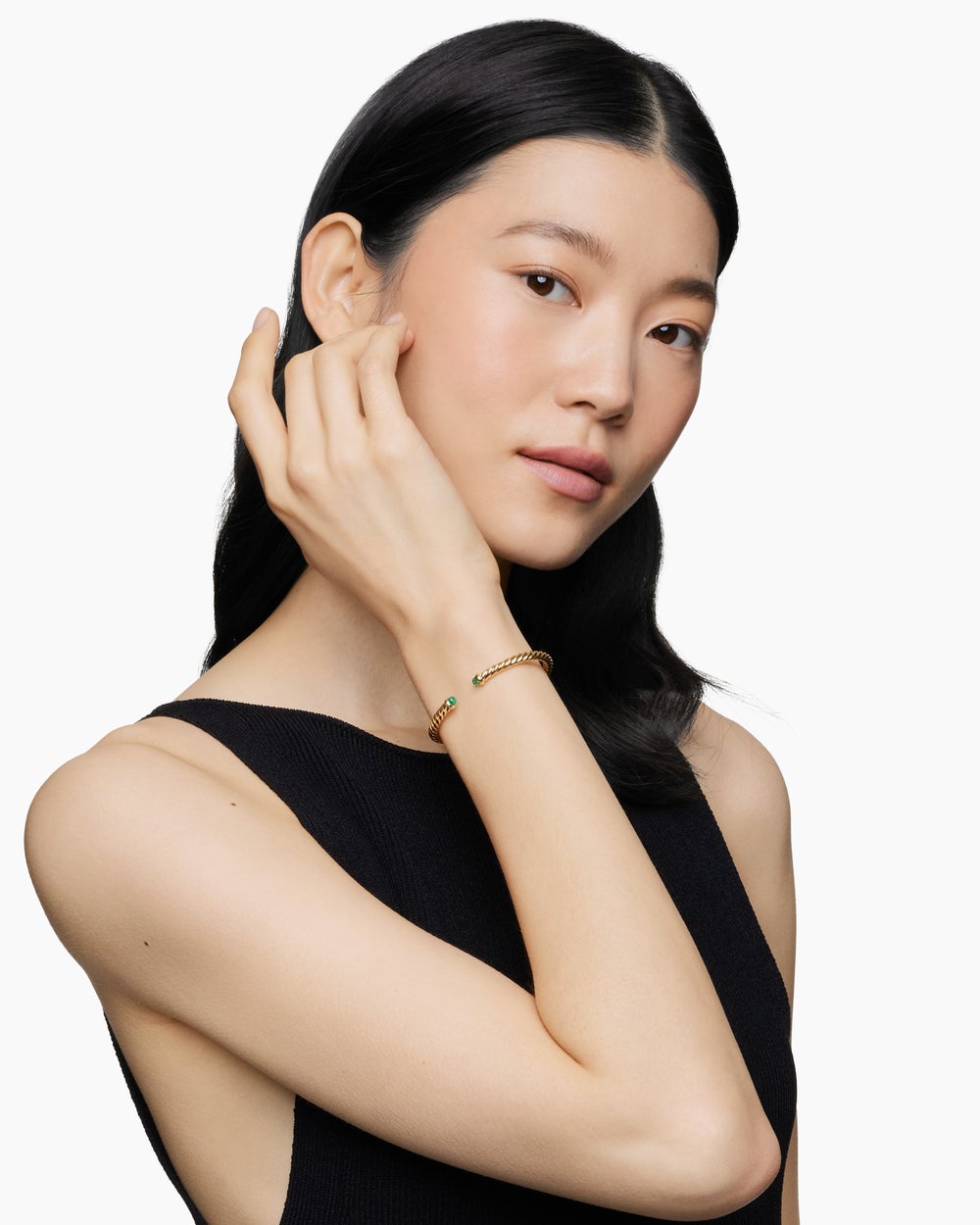 Womens Cablespira Flex Bracelet in 18K Yellow Gold, 4mm