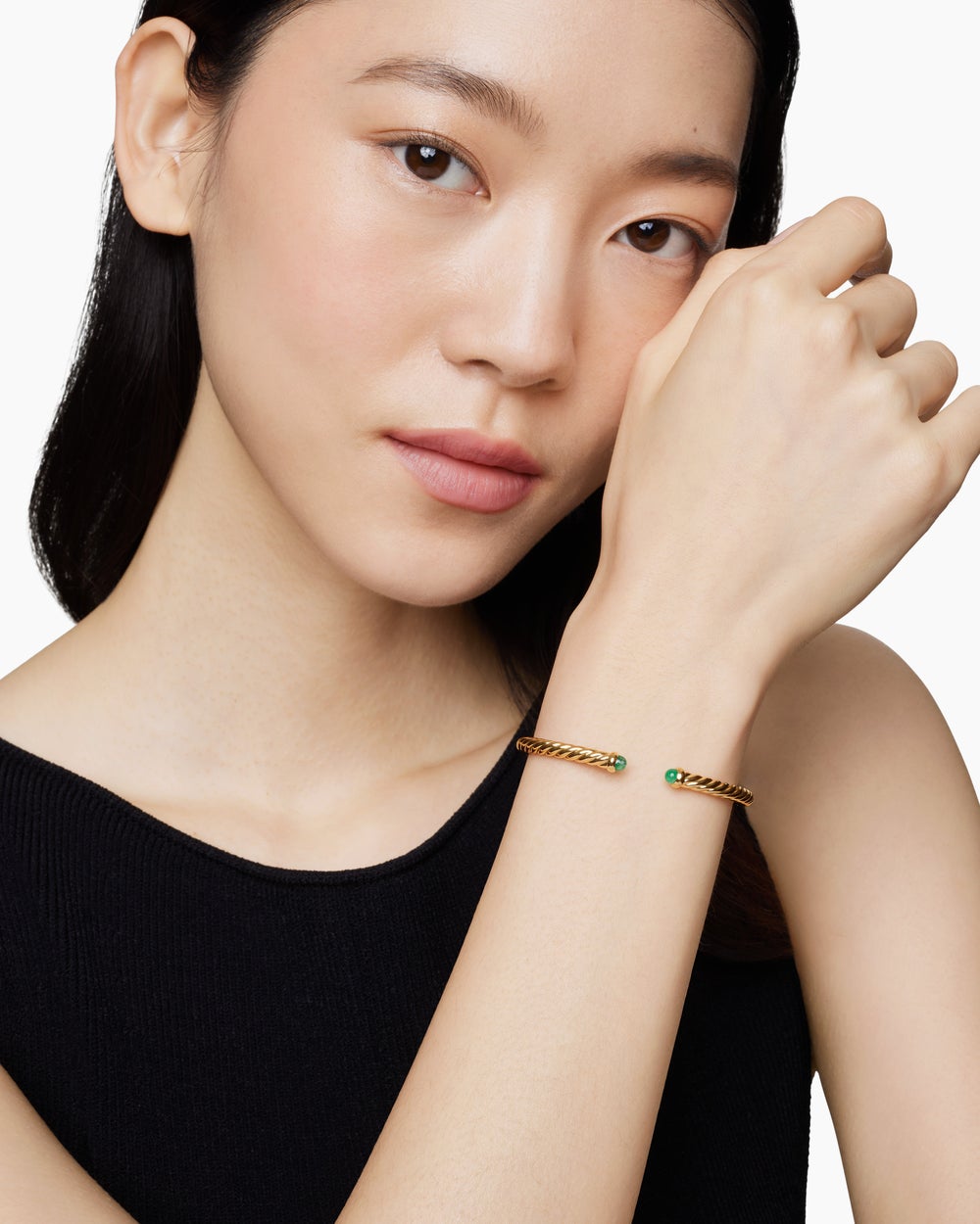 Womens Cablespira Flex Bracelet in 18K Yellow Gold, 4mm