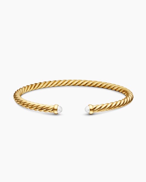 Womens Cablespira Flex Bracelet in 18K Yellow Gold, 4mm