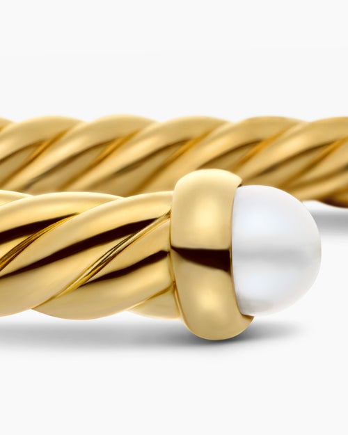 Womens Cablespira Flex Bracelet in 18K Yellow Gold, 4mm