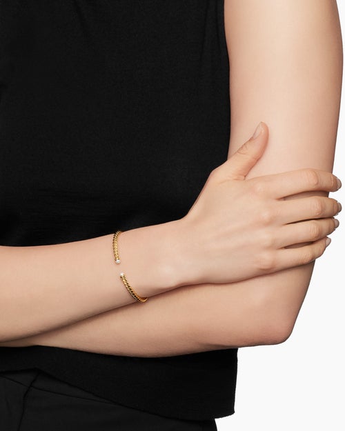 Womens Cablespira Flex Bracelet in 18K Yellow Gold, 4mm