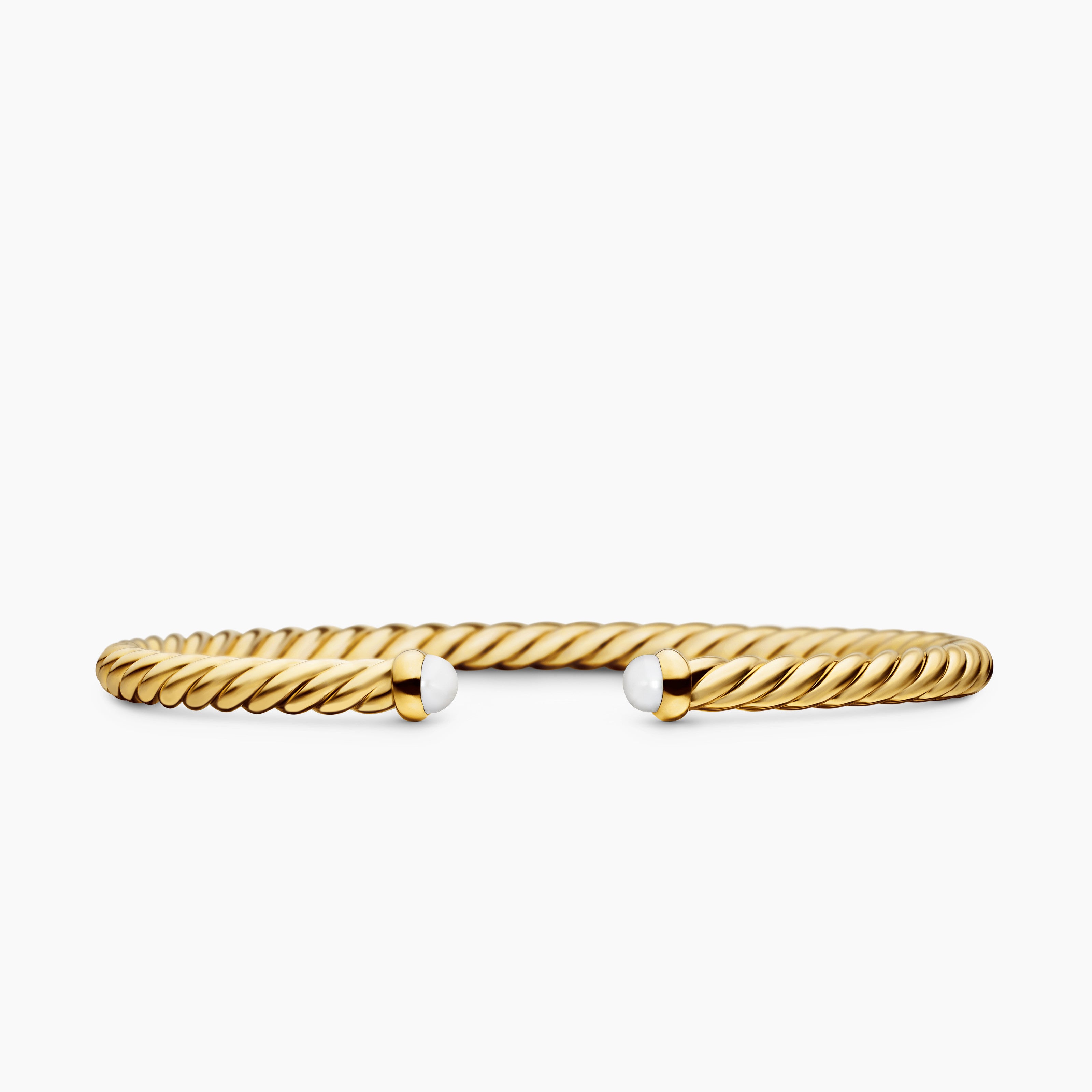 Womens Cablespira Flex Bracelet in 18K Yellow Gold, 4mm