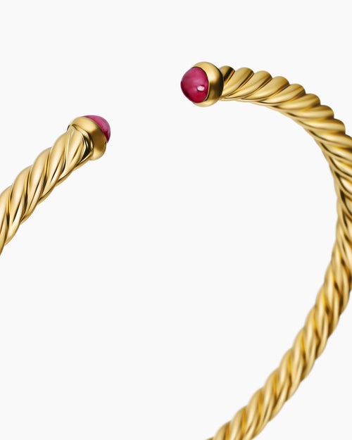 Womens Cablespira Flex Bracelet in 18K Yellow Gold, 4mm