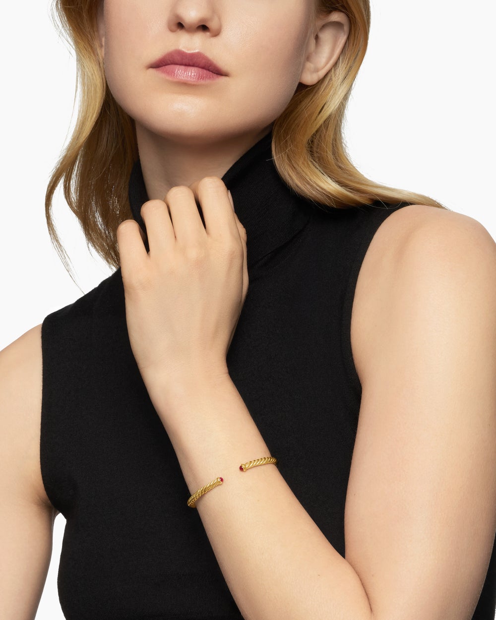 Womens Cablespira Flex Bracelet in 18K Yellow Gold, 4mm