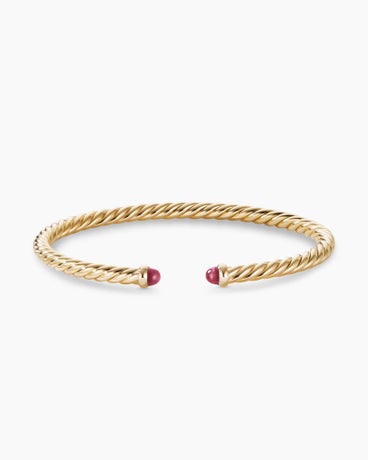 Modern Cablespira® Bracelet in 18K Yellow Gold with Rubies, 4mm
