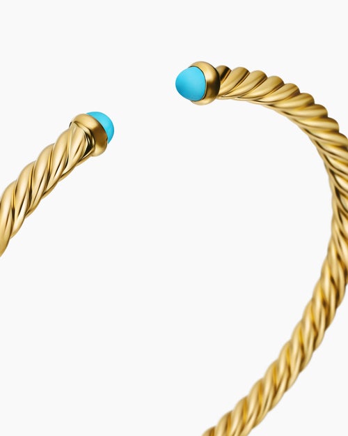 Womens Cablespira Flex Bracelet in 18K Yellow Gold, 4mm
