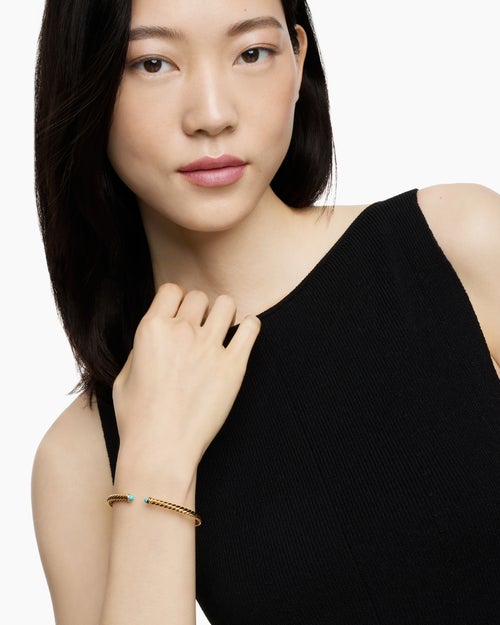 Womens Cablespira Flex Bracelet in 18K Yellow Gold, 4mm