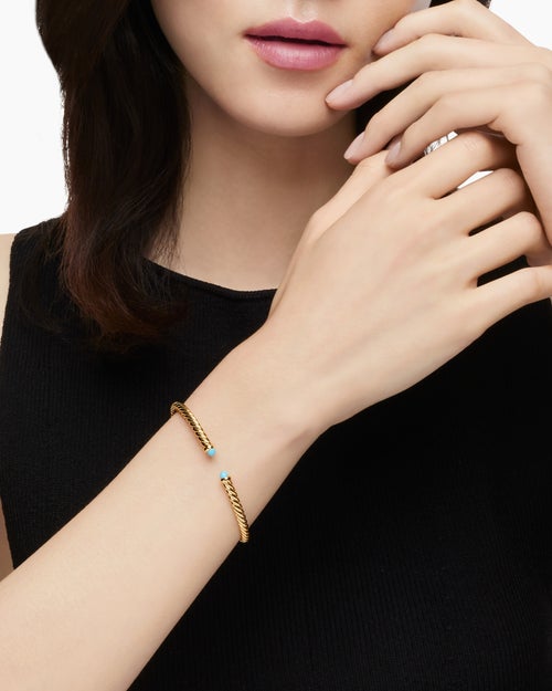 Womens Cablespira Flex Bracelet in 18K Yellow Gold, 4mm