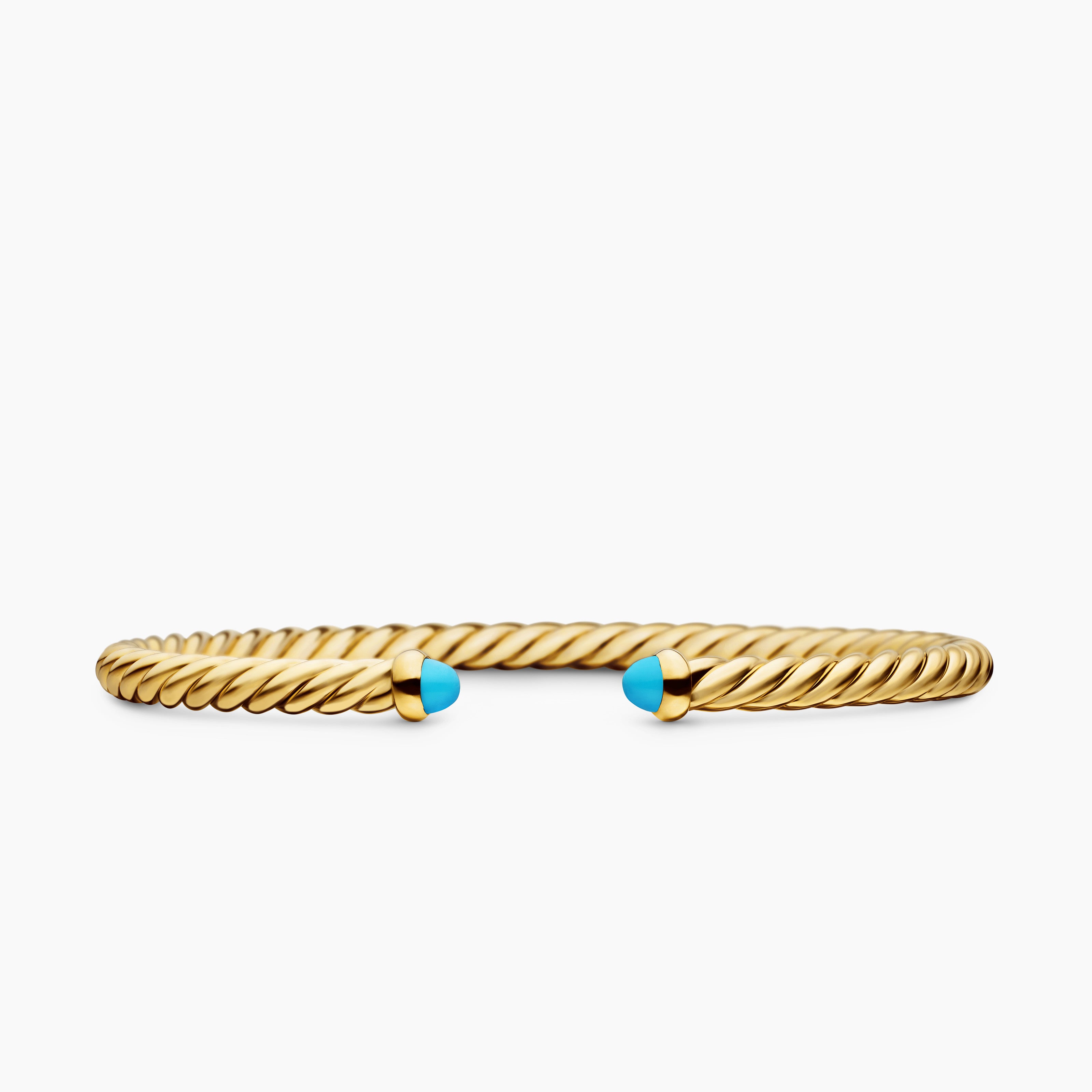 Womens Cablespira Flex Bracelet in 18K Yellow Gold, 4mm