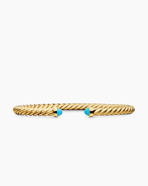 Womens Cablespira Flex Bracelet in 18K Yellow Gold, 4mm