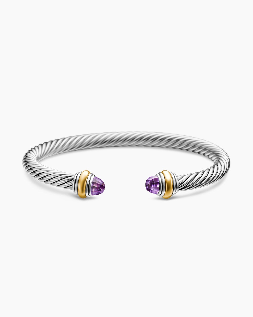 Bracelet Classic Cable en argent massif avec or jaune 14 carats, 5 mm femme