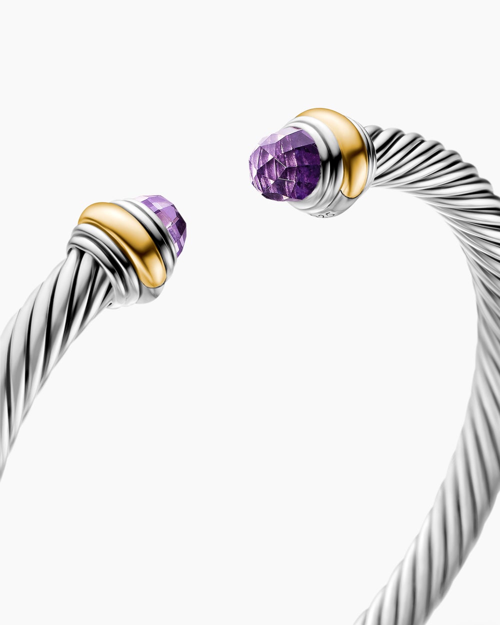 Bracelet Classic Cable en argent massif avec or jaune 14 carats, 5 mm femme