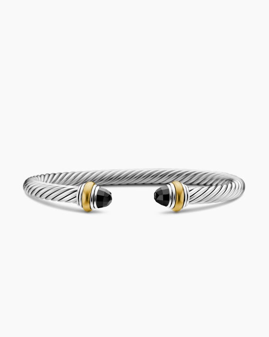 Classic Cable Bracelet in Sterling Silver with 14K Yellow Gold, 5mm