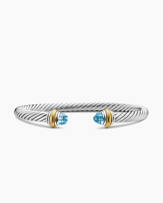 Classic Cable Bracelet in Sterling Silver with 14K Yellow Gold, 5mm