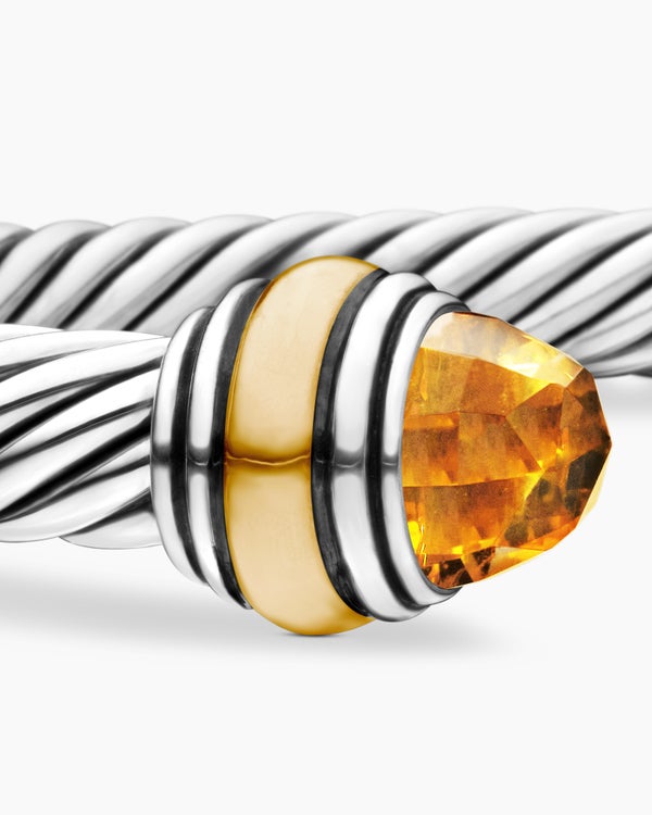 Classic Cable Bracelet in Sterling Silver with 14K Yellow Gold, 5mm