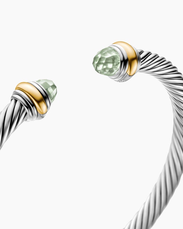 Classic Cable Bracelet in Sterling Silver with 14K Yellow Gold, 5mm