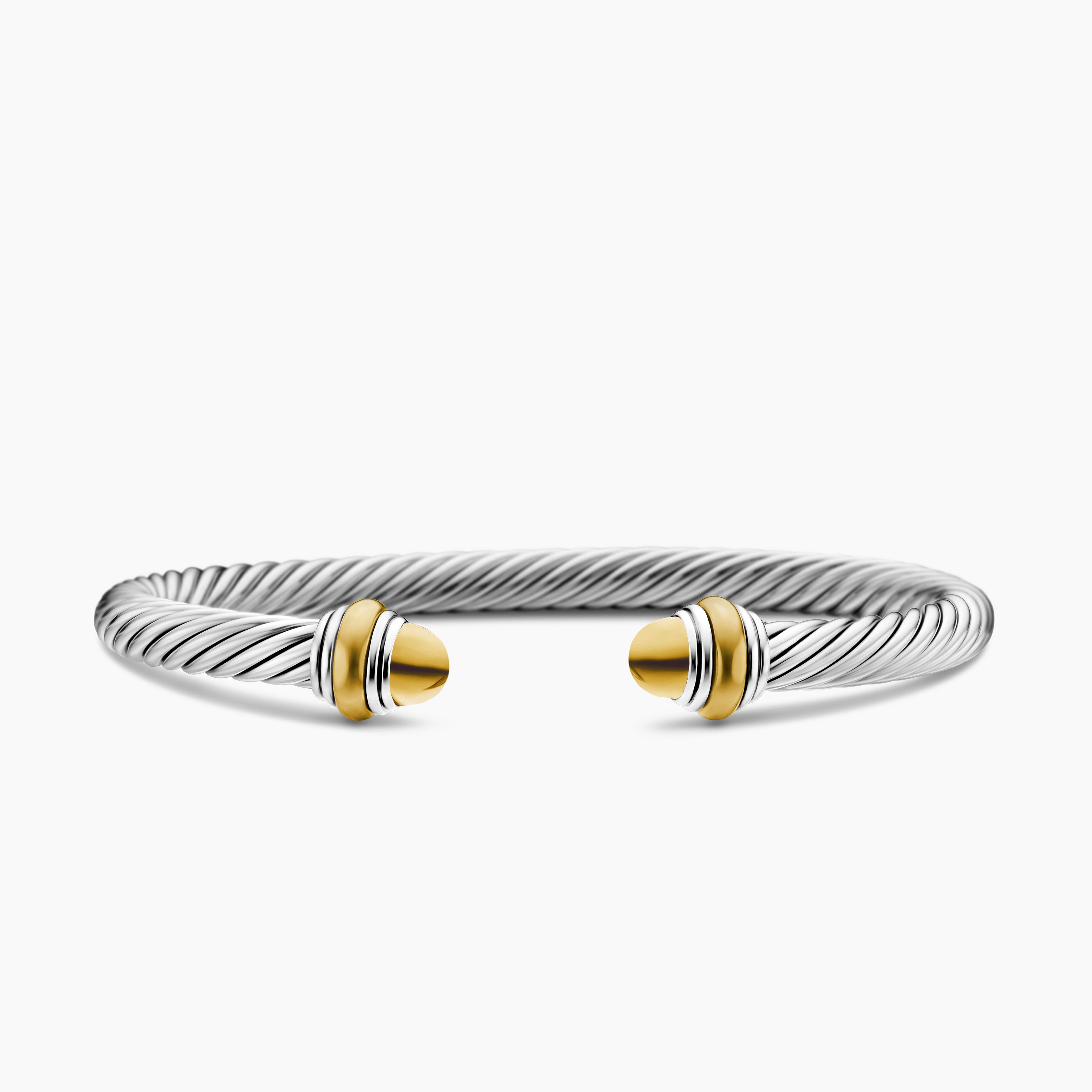 Bracelet Classic Cable en argent sterling avec or jaune 14 carats, 5 mm femmes 