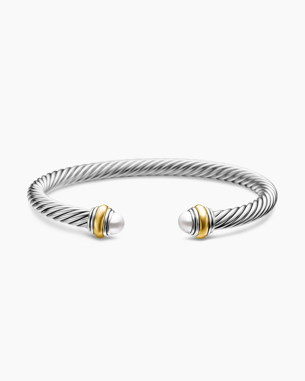 Bracelet Classic Cable en argent massif avec or jaune 14 carats, 5 mm femme