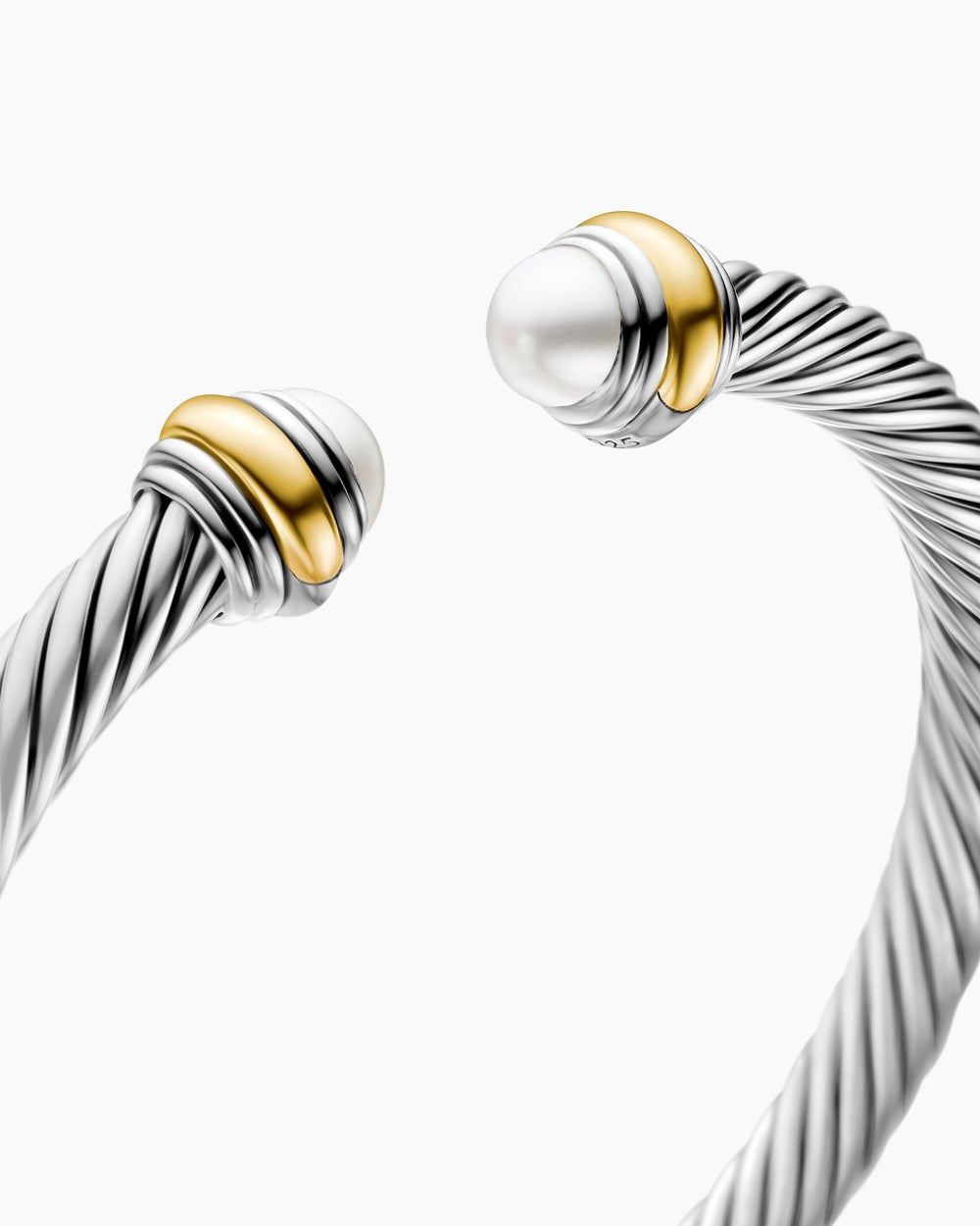 Bracelet Classic Cable en argent massif avec or jaune 14 carats, 5 mm femme