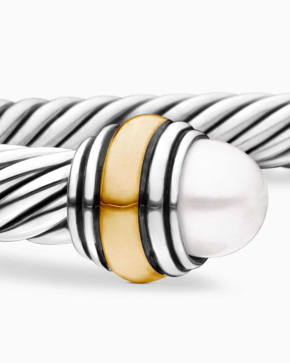 Bracelet Classic Cable en argent massif avec or jaune 14 carats, 5 mm femme