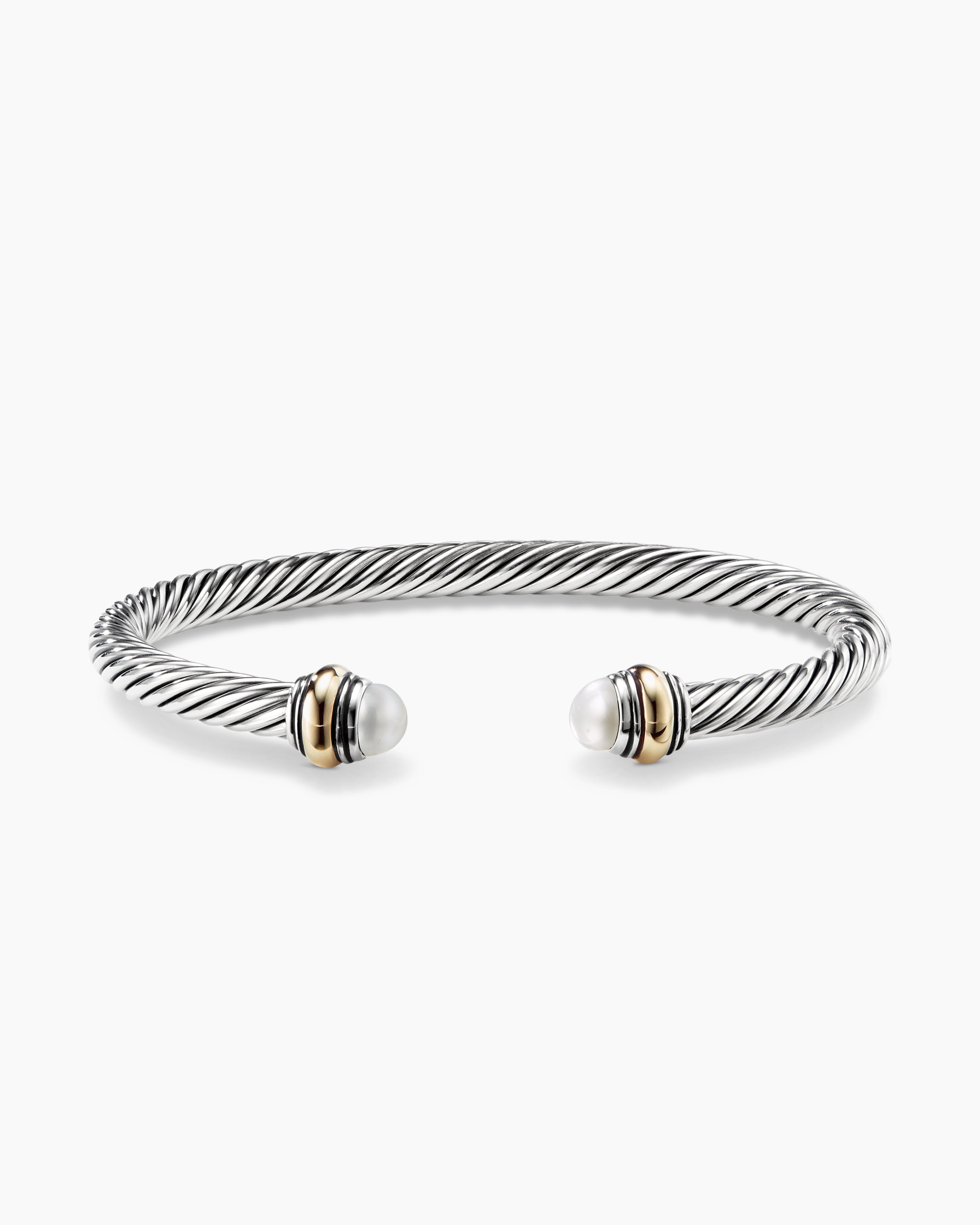 David Yurman 7mm Cable Buckle Bracelet W/ Diamonds & Topaz in Metallic |  Lyst