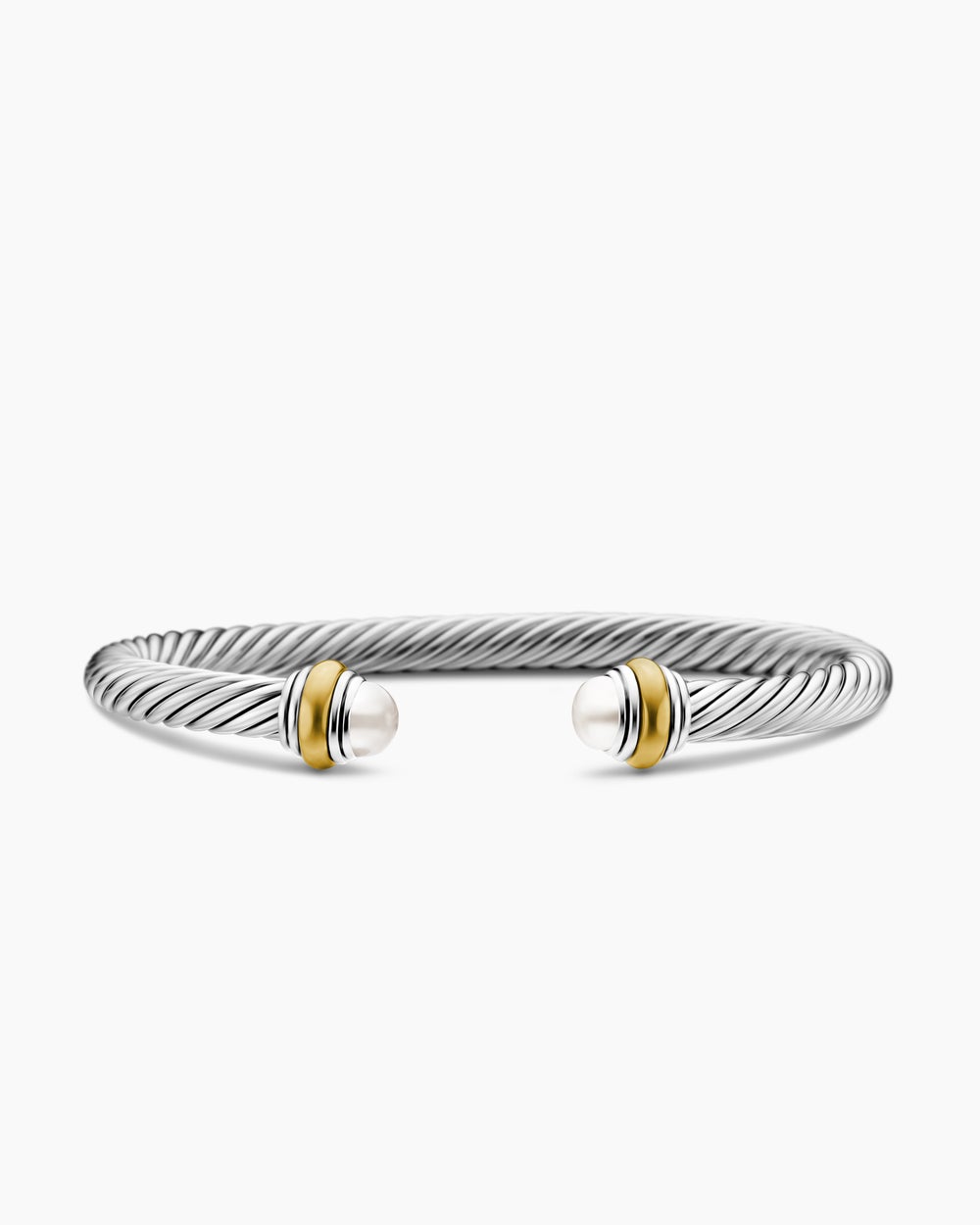 Bracelet Classic Cable en argent massif avec or jaune 14 carats, 5 mm femme
