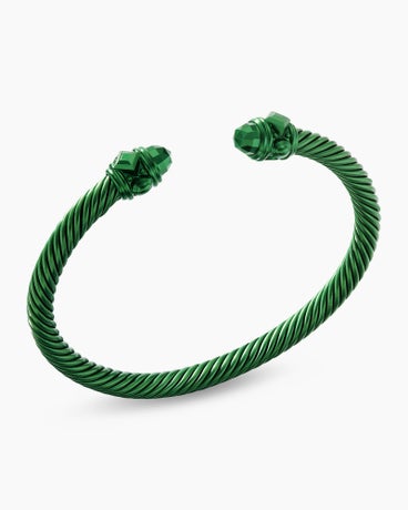 Renaissance® Classic Cable Bracelet in Forest Green Aluminium, 5mm