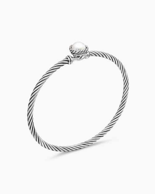 Womens Petite Chatelaine® Bracelet in Sterling Silver with Pearl, 3mm