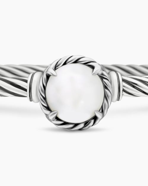 Womens Petite Chatelaine® Bracelet in Sterling Silver with Pearl, 3mm