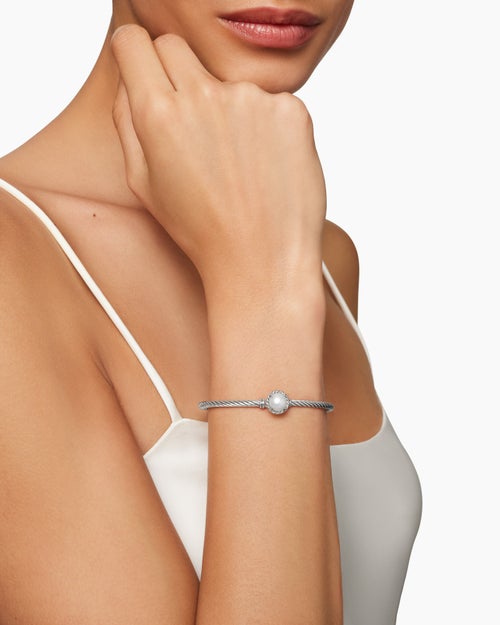 Womens Petite Chatelaine® Bracelet in Sterling Silver with Pearl, 3mm