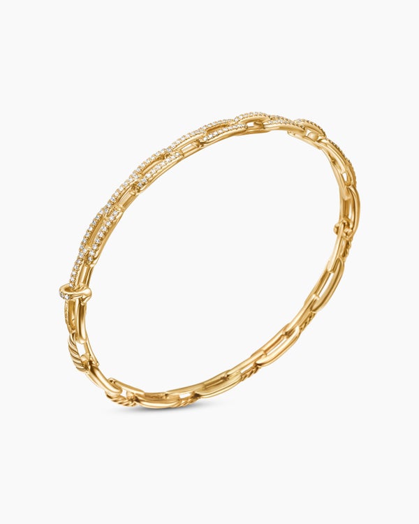 Stax Chain Link Bracelet in 18K Yellow Gold with Diamonds, 4mm