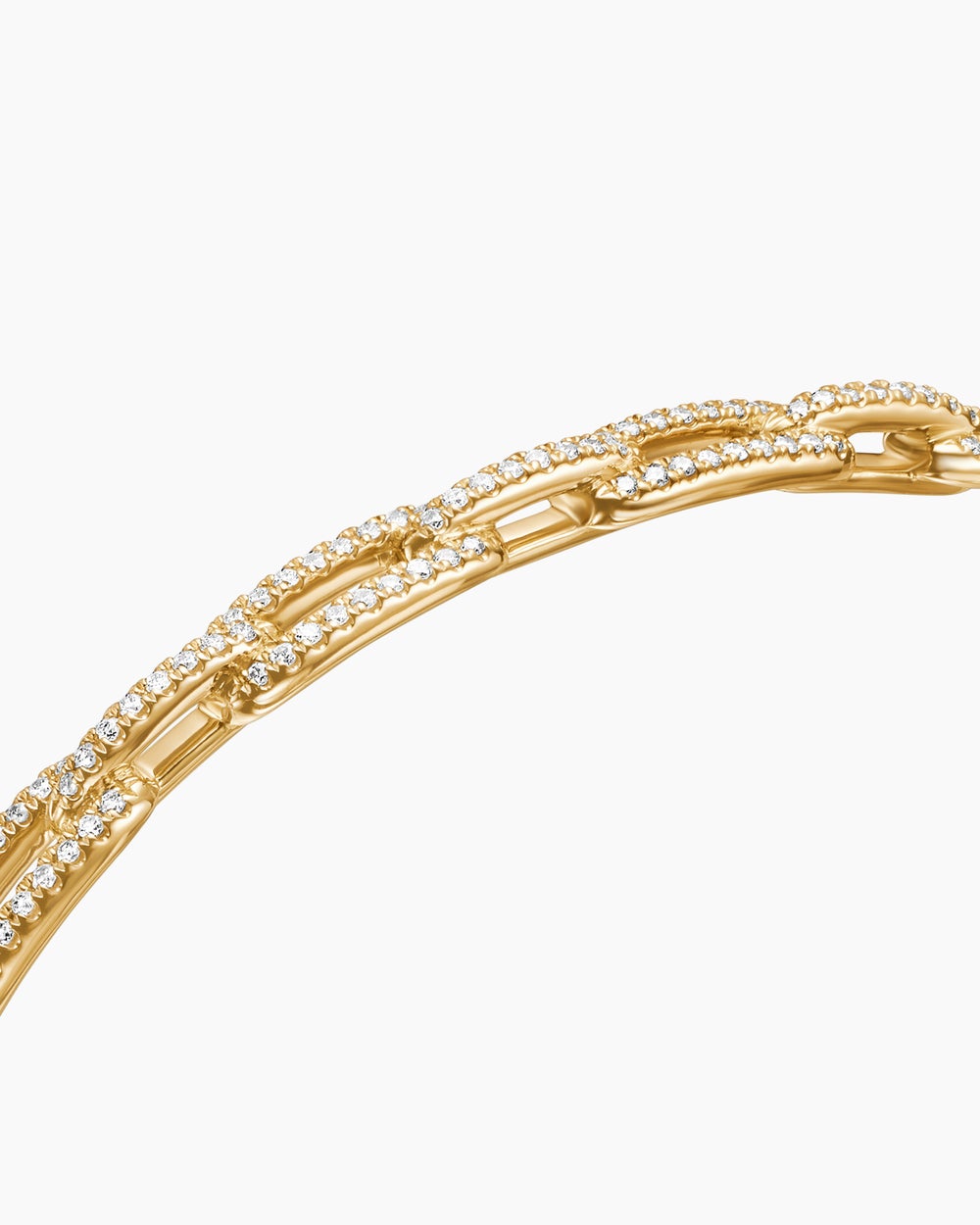 Womens Stax Chain Link Bracelet in 18K Yellow Gold with Diamonds, 4mm