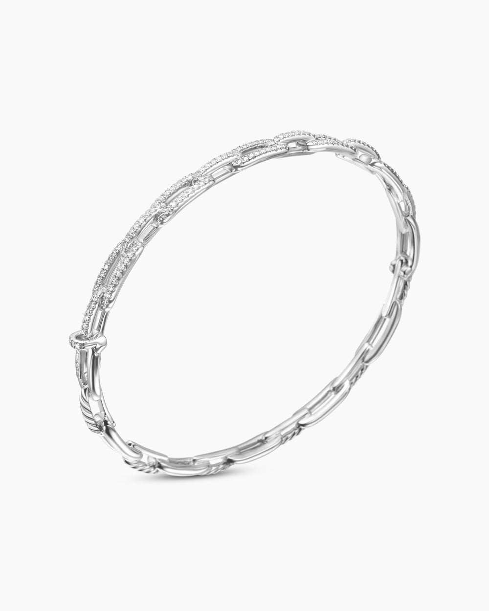 Bracelet à maillons Stax en or blanc 18 carats avec diamants, 4 mm femmes