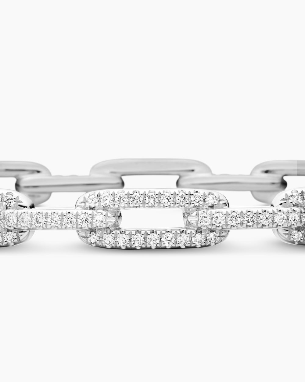 Bracelet à maillons Stax en or blanc 18 carats avec diamants, 4 mm femmes