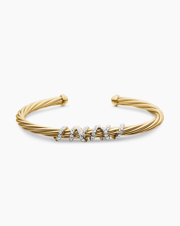 Helena Center Station Bracelet in 18K Yellow Gold with Diamonds, 4mm