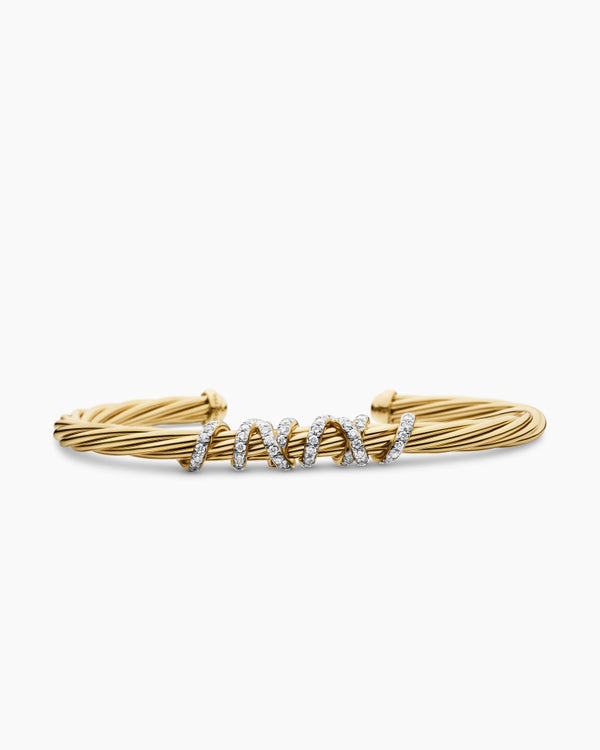 Helena Center Station Bracelet in 18K Yellow Gold with Diamonds, 4mm