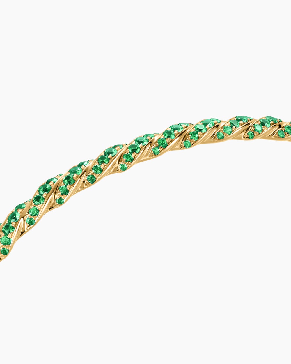 Womens Sculpted Cable Flex Bracelet in 18K Yellow Gold, 3.5mm